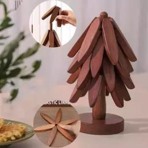 접시받침대 감성소품 트리 냄비받침대 원목 우드 집들이선물 4in