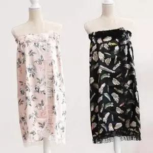 [SBD] 리조트 터치 수영장 여성 목욕 고급스러운 여성 웨어 호텔 가운 바캉스 가운 슬립 휴대용