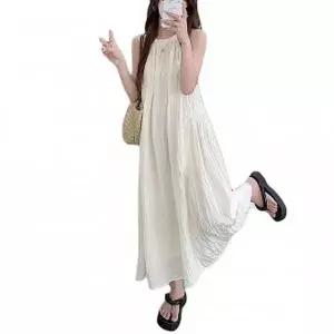 [하프클럽/셀러허브_여성트랜드패션]여성 홀터넥 여름 롱원피스 민소매 원