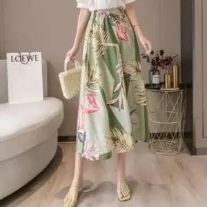 [하프클럽/셀러허브_여성트랜드패션]A라인 밴딩 주름 플라워 쉬폰 스커트