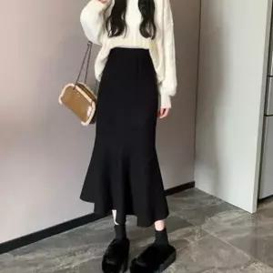 [하프클럽/셀러허브_여성트랜드패션]플레어 편안한 롱치마 머메이드 니트