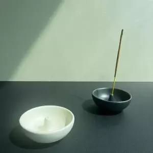 밀키화이트 블랙 보름달 인센스홀더 향 받침대 2종