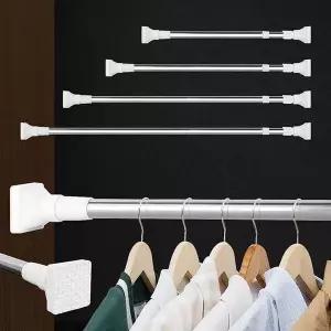 [알티피아]사각압축봉 강력옷걸이봉 스텐옷장 미니옷봉 길이조절