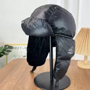 방풍 겨울 스키 모자 야외 스포츠 모자 머리 덮개 귀 보호 다운 페더 레이펑 스타일 캐주얼