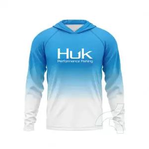 HUK 낚시 후드 셔츠 UPF50  긴팔 낚시 의류 자외선 차단 빠른 건조 티셔츠