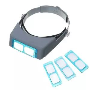 보석 세공사 도구 수리 독서 용접용 4개 렌즈가 있는 헤드 웨어링 확대경 옵티바이저 렌즈 안경 확대경 헤