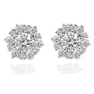 3부 모이사나이트 다이아몬드 다이아 귀걸이 웨딩 아이비