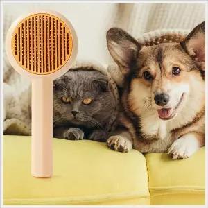 WL 고양이 강아지 단모 중모 슬리커형 원터치 빗