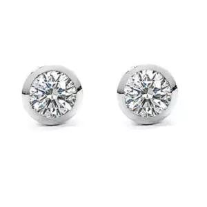 5부 모이사나이트 다이아몬드 다이아 귀걸이 웨딩 베젤