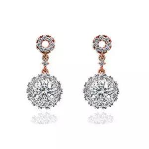 5부 모이사나이트 다이아몬드 다이아 귀걸이 웨딩 카멜리아