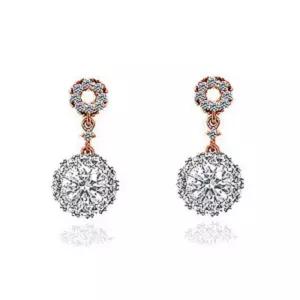 IGI 3부 랩 그로운 다이아몬드 다이아 귀걸이 웨딩 카멜리아