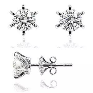 5부 모이사나이트 다이아몬드 다이아 귀걸이 웨딩 클래식 6발