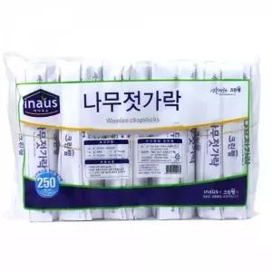 WL 20cm 일회용 나무젓가락 250개입 우드젓가락 도시락