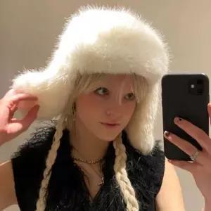 인조 모피 봄버 모자 겨울 야외 스키 모자 귀 플랩 트렌디한 두꺼운 귀마개 귀 보호 파일럿 모자