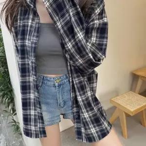 오버핏 가을 체크셔츠 남방 0 자켓 남방 가을 체크 봄 셔츠 여성 오버핏