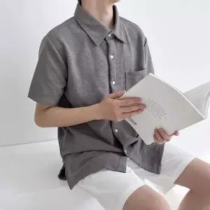 반팔셔츠 옥스포드 남자셔츠 오버핏 단가라 신상셔츠