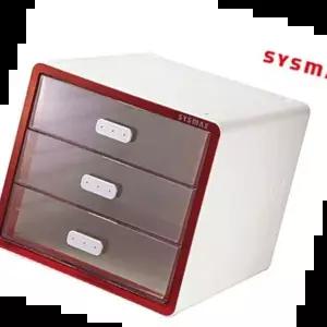 화장대정리함 SM 미니 서랍장 3단 레드 책상 플라스틱 소품함 1P