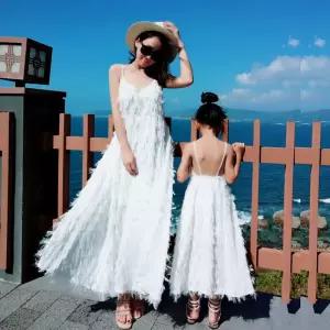 아우얼스룸 모녀 바캉스룩 여름 90cm 커플룩 휴양지 스커트 엄마딸 원 롱