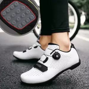 충격흡수 미끄럼방지 라이딩전용 평페달 자전거신발 화이트