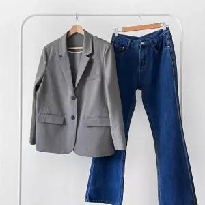 [하프클럽/셀러허브_여성트랜드패션]여자 사계절 베이직 부츠컷 데님팬츠