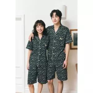 [솔브] 정상 면60수자 테라조 나염 커플 잠옷 파자마 SPA2608M SPA2608W T_P420098443