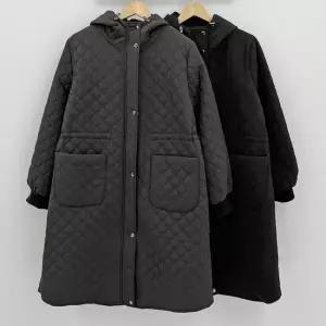 빅사이즈사랑해요 Q383L401 베리후드스트링누빔코트 SM