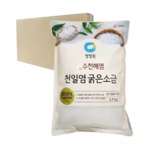 [박스] 청정원 천일염 굵은소금 2.5kg 6입