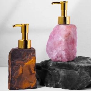 천연 크리스탈 원석 액체 디스펜스 병 호텔 샤워 젤 샴푸 프레스형 비누