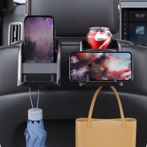 BIENOE 다기능 헤드레스트 차량용 컵홀더 뒷자석 핸드폰거치 가방걸이