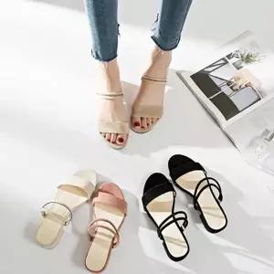 플랫 여자끈샌들 여성 샌들신발 여자샌들 통굽 슈즈