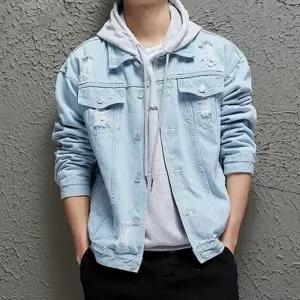 [라일리의류] Rly 블루종 데님 커플룩 청자켓 슬림핏 남자청자켓 점