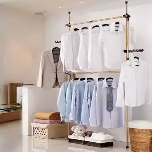 [라일리생활건강] Rly 25mm 고정식 행거 2단 우드 행거정리함 2단