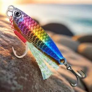 예쁜 어비늘 패턴 메탈지그 6개세트 반짝 낚시바늘 용품 7g 훅 축광