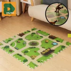 층간소음 퍼즐매트 9p 안전매트 매트 보온 바닥 효과 놀이방매트 농장놀이 아동용 시골마을 EVA 놀이방용