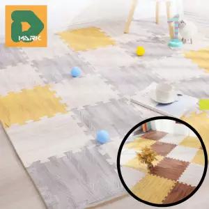 안전한 퍼즐매트 16p 놀이방매트 우드 인테리어 매트 베란다 거실용 층간 바닥재 매트 소음 방지 시공 EVA