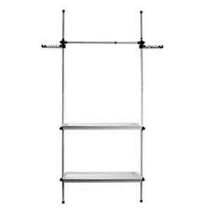 [라일리생활건강] Rly 플라스틱 선반 2단 행거 고정식행거 벽행거