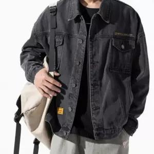 [라일리의류] Rly 스트릿 패치 자수 로고 오버핏 데님 자켓 청자켓