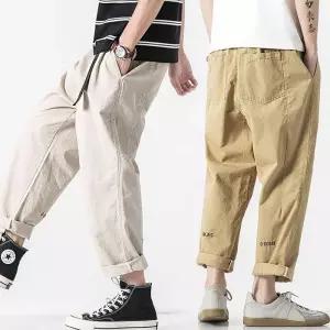 [라일리의류] Rly 남성 벌룬핏 배기바지 크롭 와이드팬츠 밴딩 면바