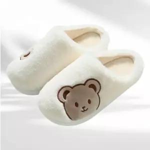 [라일리] Rly 실내 안감 곰돌이 캐릭터 슬리퍼 실내용 겨울 털