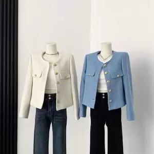 [라일리여성의류] Rly 여성 골드단추 트위드자켓 클래식 숏 아우터 하객