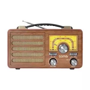 Coms 블루투스 주방 레트로 라디오 브라운 스피커