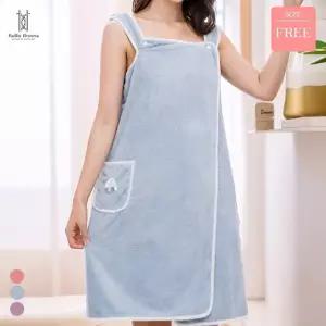 벨라도나 여성 입는 샤워타올 다용도 샤워가운 포켓장착 파자마 여행용품 비치가운 Bon-2648