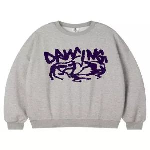 [탑보이][탑보이] 댄싱크루 오버핏 기모 프린팅 스웨트 셔츠 (PTM2110)