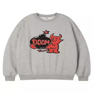 [탑보이][탑보이] 둠스데이 오버핏 기모 프린팅 스웨트 셔츠 (PTM2113)