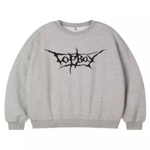 [탑보이][탑보이] 크랙로고 오버핏 기모 프린팅 스웨트 셔츠 (PTM2114)