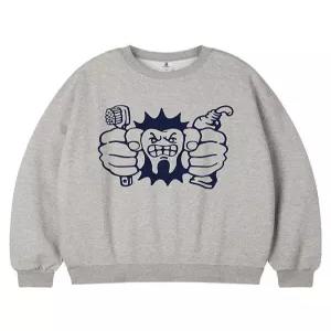 [탑보이][탑보이] 덴티스트 오버핏 기모 프린팅 스웨트 셔츠 (PTM2106)