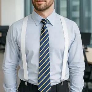 컬러 정장 멜빵 서스펜더 화이트 바지 멜빵끈