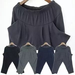 [라일리여성의류] Rly 여성 7부 배기바지 주머니 밴딩 팬츠 편한 홈웨