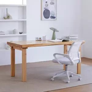 해찬솔 소나무 통원목 책상테이블 1600_w700 UV코팅_베이지_tr/우드슬랩/국내제작