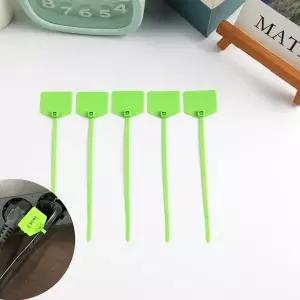 오각 메모 가능 네임텍 케이블타이 소 연두 100P